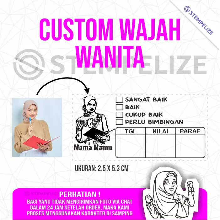 Stempel Nilai Guru Custom Wajah 3