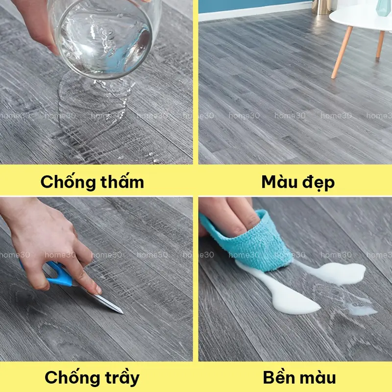 Simili lót sàn vân gỗ nhám chống nước giá rẻ, thảm nhựa lót sàn pvc dạng cuộn khổ 1m 6