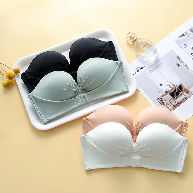 Strapless Underwear for Women Small Breast Push up Push up Non-Slip Anti-Exposure Seamless Tube Top Inner Wear Invisible Beauty Back Bra Womenswear Comfort Innerwear Basic Minimalist
