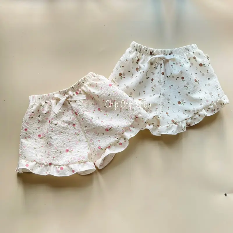 Quần đùi bèo chất đũi mềm mát cho bé gái(3-15kg) 0