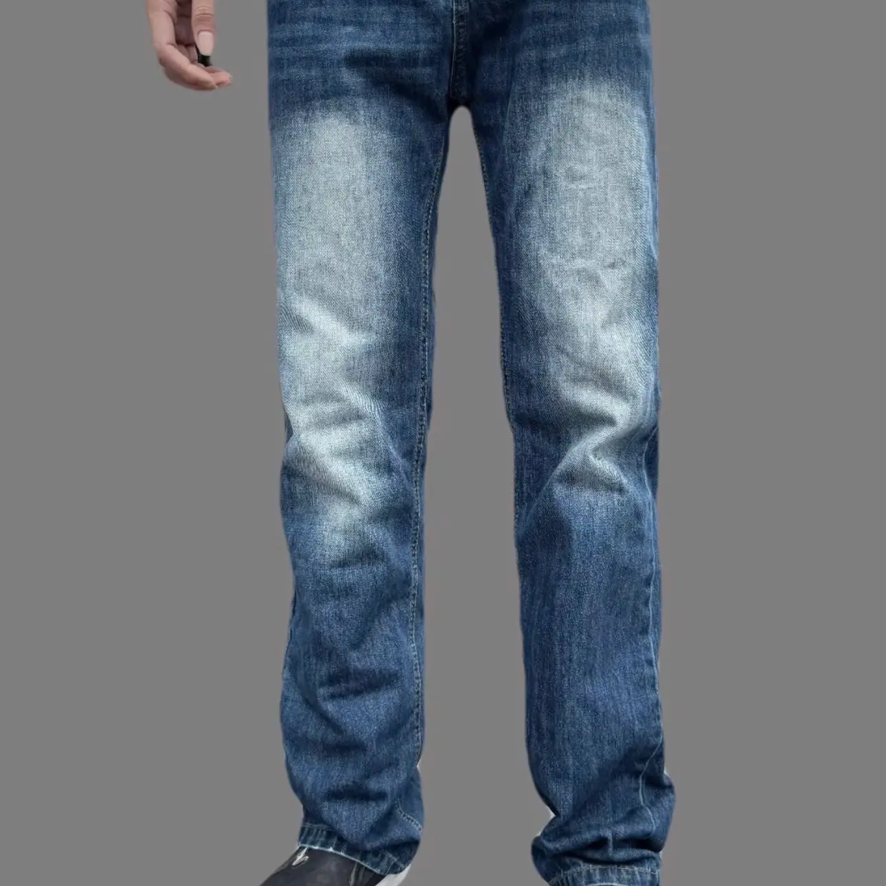 Quần jean nam ống xuông xanh đậm Menswear Có Túi