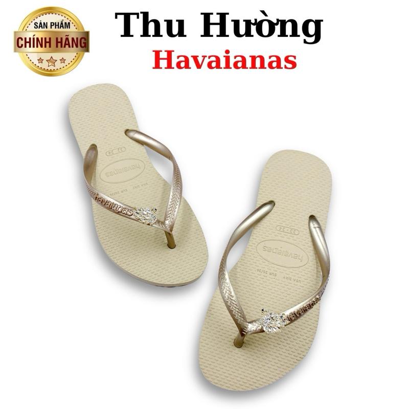 Dép Havaianas Nữ Slim Gắn Kèm Charm Thiên Nga Trắng - Từ Brazil - Cao su non tự nhiên, chống trơn trượt - Thu Hường Havai