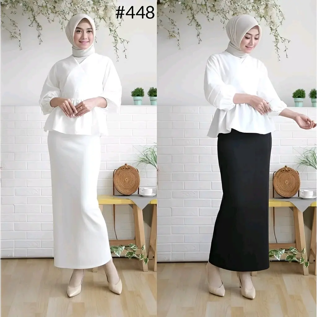 Rok Span Scuba Premium Tebal||Span Rok Panjang Basic Scuba Wanita Kerja