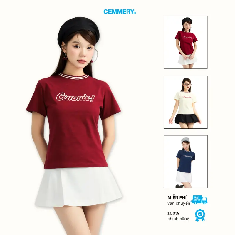Áo Baby Tee CEMMERY Local Brand Chính Hãng Cemmie Baby Tee Vải Cotton 2 chiều Cổ Dệt Hình Thêu 3D 3 Màu | BigBuy360 - bigbuy360.vn Áo Baby Tee CEMMERY Local Brand Chính Hãng Cemmie Baby Tee Vải Cotton 2 chiều Cổ Dệt Hình Thêu 3D 3 Màu | BigBuy360 - bigbuy360.vn