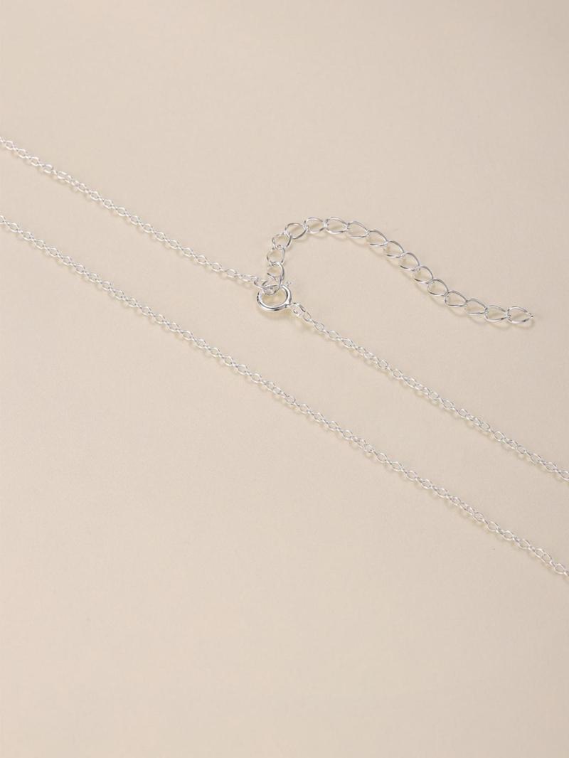 Product Introduction of 925 Sterling Silver Simple 3mm Artificial Zircon Decor Pendant Necklace, Fashion Jewelry for Party, Daily Decor for Girl, Trendy All-match & Exquisite Jewelry for Birthday Gift, Valentine's Day, Gift 4