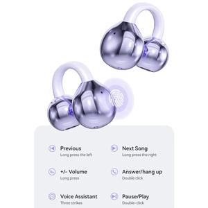 หูฟังบลูทูธไร้สายที่แท้จริง, สไตล์คลิปหนีบหู, M91, การออกแบบหูเปิด, ไม่มีการไหลของหู, เหมาะสำหรับอุปกรณ์ Huawei, Apple และ Android