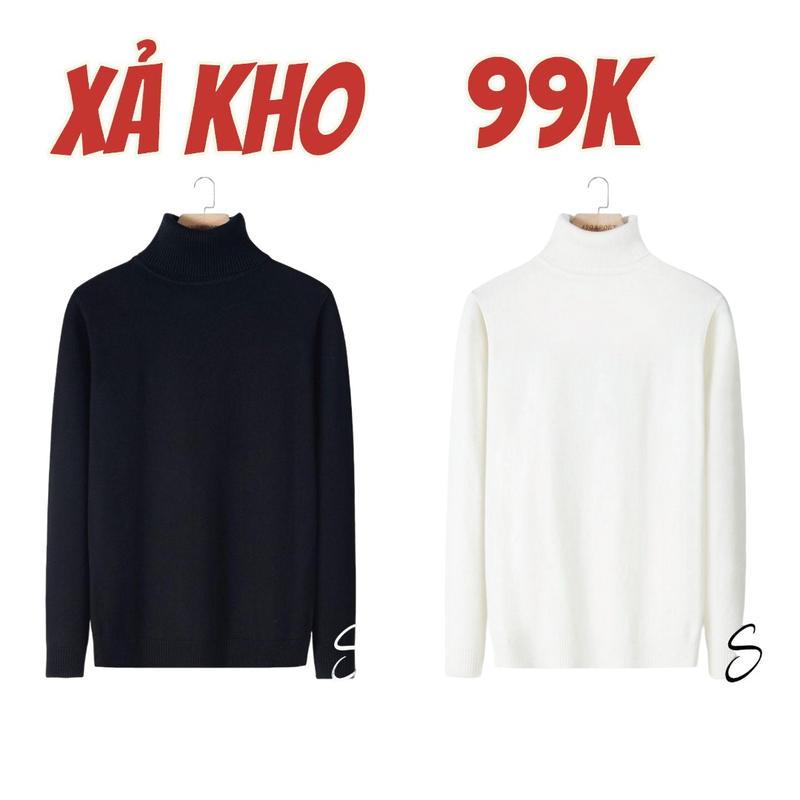 XẢ KHO 99K ÁO LEN NAM SANVADIO thời trang cho cả nam và nữ Áo Len Cổ Lọ tay dài chất len mềm mịn kiểu dáng Hàn Quốc AL222 Menswear Shirt Kem
