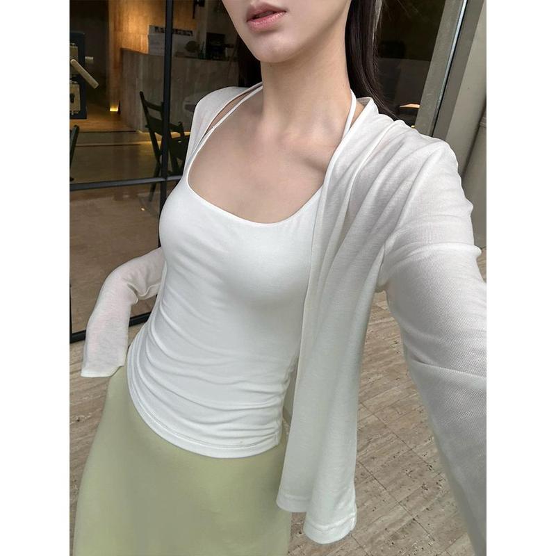 Áo Cardigan Nữ Hoàng / Nữ Hoàng Mercy, Dễ Phối Đồ Và Thanh Lịch, Dáng Ôm, Bó Sát, Màu Trơn Phong Cách Mỏng Mùa Hè, Phong Cách Cổ Điển Trang Phục Bên Ngoài Áo Ngắn, # 63167