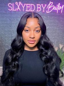 Black Long Wavy Wigs for Women, Gorgeous Fluffy Wigs with Baby Hair, Human Hair Lace Front Wigs for Party, Daily Use