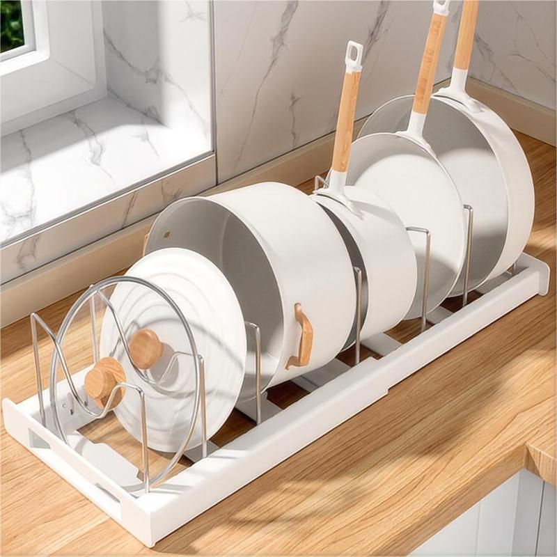 Kitchen Pot Storage Rack, Adjustable Kitchen Pot Lid Storage Rack, Multifunctional Kitchen Storage Organizer, Kitchen Accessories, House Organizers, Kitchen Organization,  Household Items 6