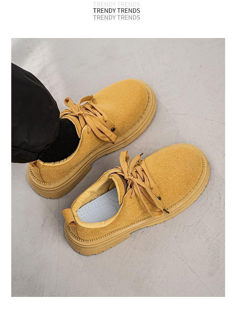 Product Introduction of Men's Shoes 2025 New Spring British Style Retro Low-top Work Boots Yellow Boots Men's Outdoor Sports Martin Boots Slipper 28