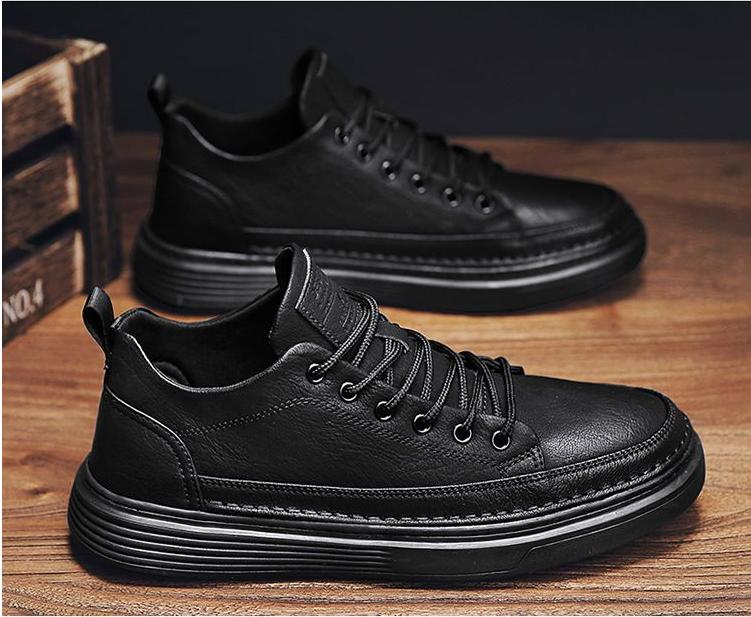 Giày da nam Hàn Quốc sang trọng lịch lãm dễ vệ sinh giày thể thao nam 026 Sneaker Shoes Đế Bằng