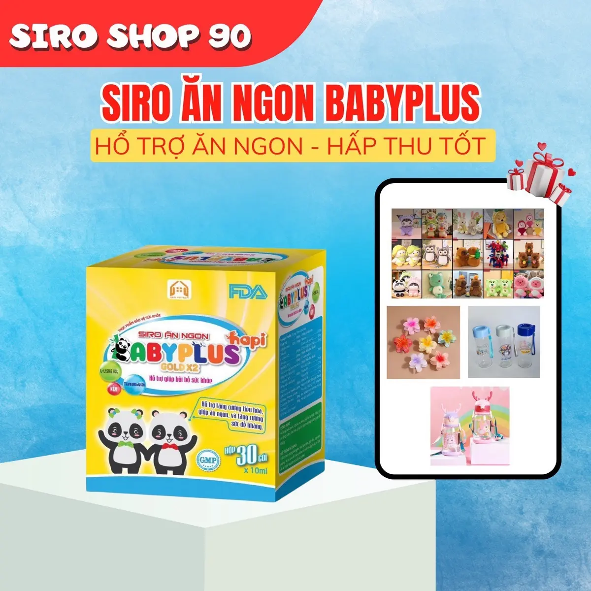 Siro Ăn Ngon Babyplus Dành cho bé. Hỗ trợ ăn ngon, Hỗ trợ Hấp thu, Hỗ Trợ Tiêu Hoá Vitamin Cho Bé Men Vi Sinh