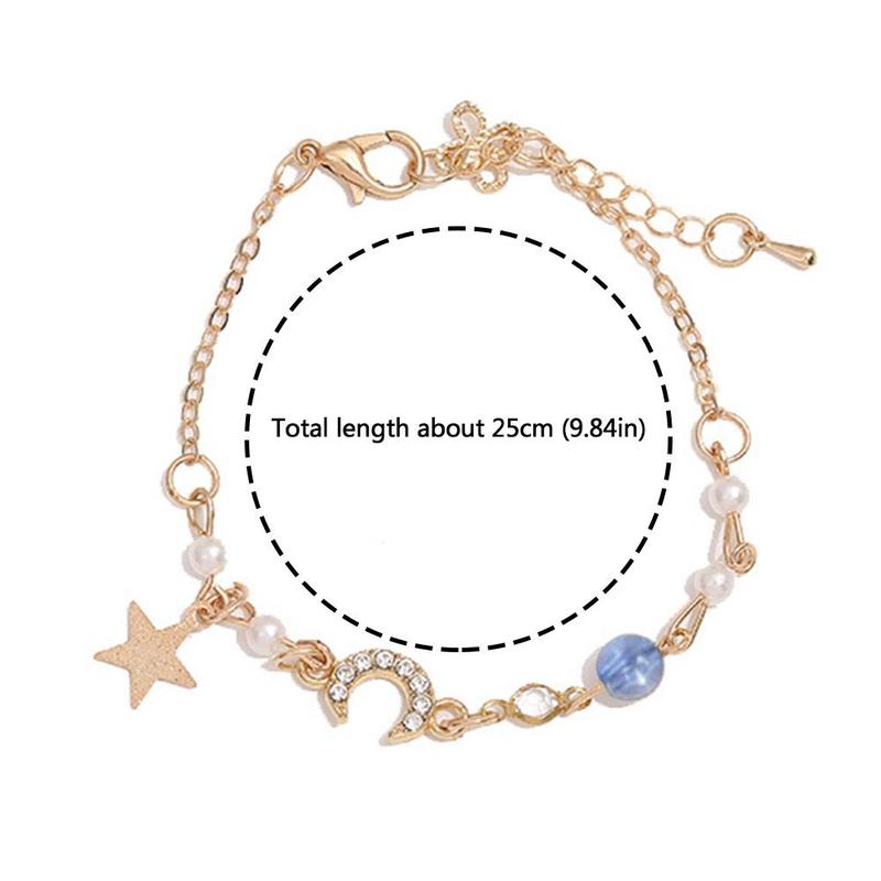 Product Introduction of 【Ready Stock】Bracelet Decorated With Star And Moon Pendant Necklace Female Niche Design High-End All-Match Gentle Girlfriends Clavicle Chain 16