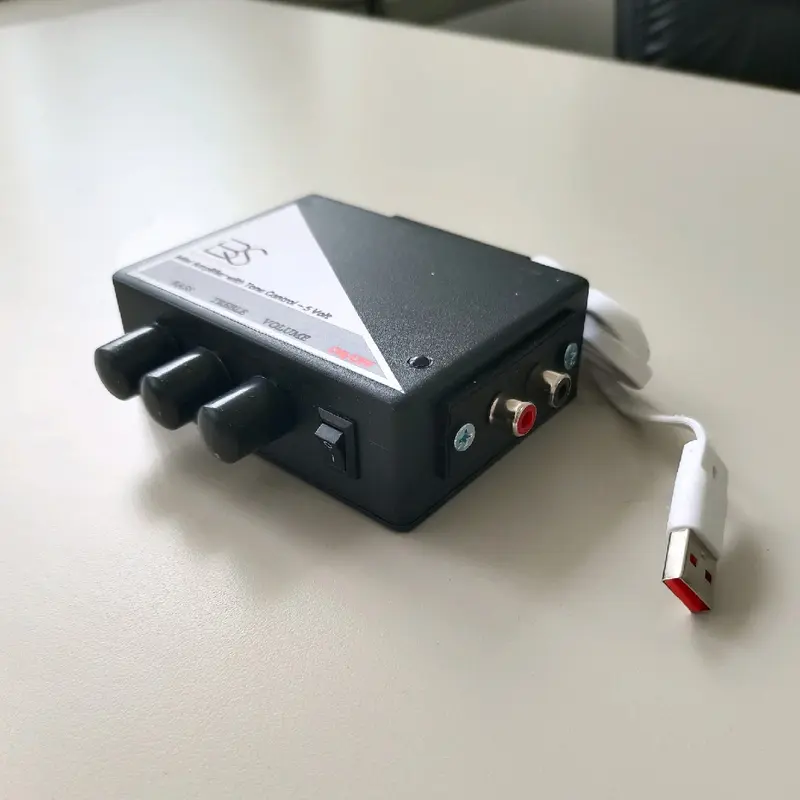 Ampli Mini 5v dengan Tone Control Bass, Trebel dan volume. input RCA 2