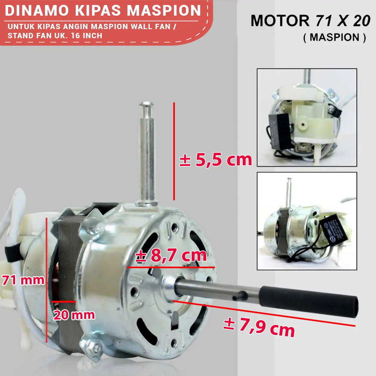 COD Dinamo Mesin Motor Kipas Angin untuk merk Maspion standfan/wallfan berdiri/dinding/tembok 16in Free Ongkir