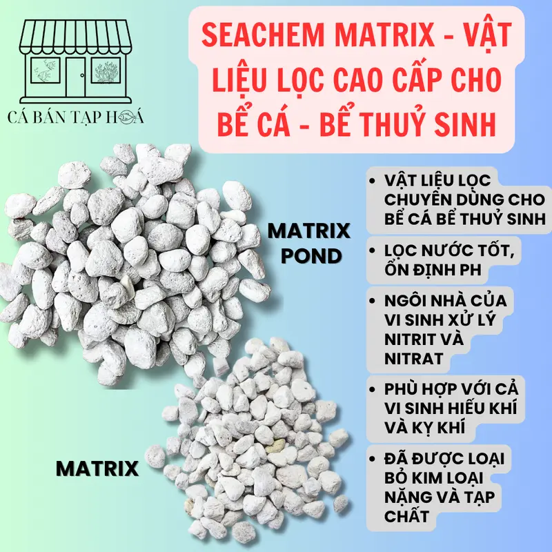 1 Lít Matrix Seachem - Vật Liệu Lọc cho Bể Cá - Hồ Thuỷ Sinh 0