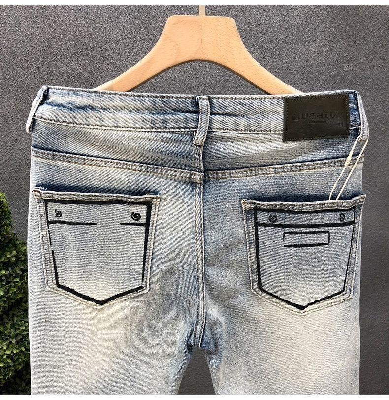 Product Introduction of Quần jean rách dành cho nam giới, thiết kế túiThương Hiệu Thời Trang , mỏng, vừa vặn, co giãn, cho mùa xuân và mùa hè, mới 7