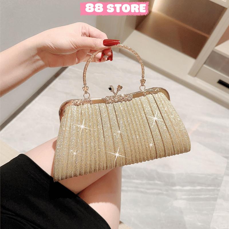  Túi xách nữ đi tiệc,đi chơi sang chảnh đính kim tuyến lấp lánh bling bling,hàng quảng châu cao cấp A-11 