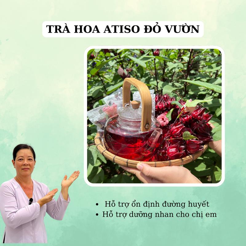 TRÀ HOA ATISO ĐỎ Combo 30 gói trà hoa atiso đỏ nhà vườn phơi khô