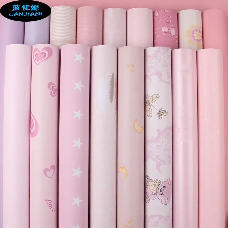 Hình nền công chúa màu hồng Hình dán tự dính phòng ngủ chống thấm nước Hình nền trang trí cho bé gái Hình dán cải tạo đồ nội thất tủ quần áo để bàn 6