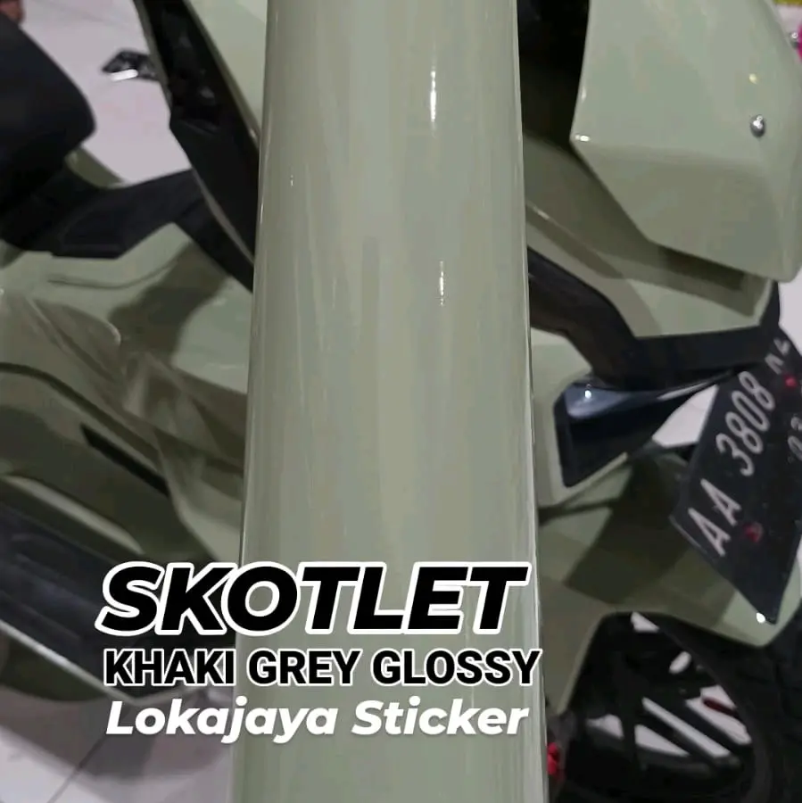 SKOTLET STICKER WARNA KHAKI GREEN GREY GLOSSY MOTOR MOBIL