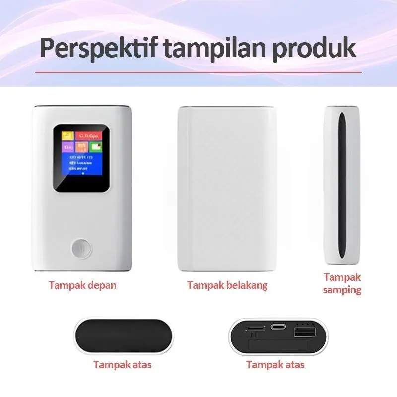 Hi-Net Modem Wifi 4G LTE dengan bank daya 6000mAh wifi portabel Charger Putih 6