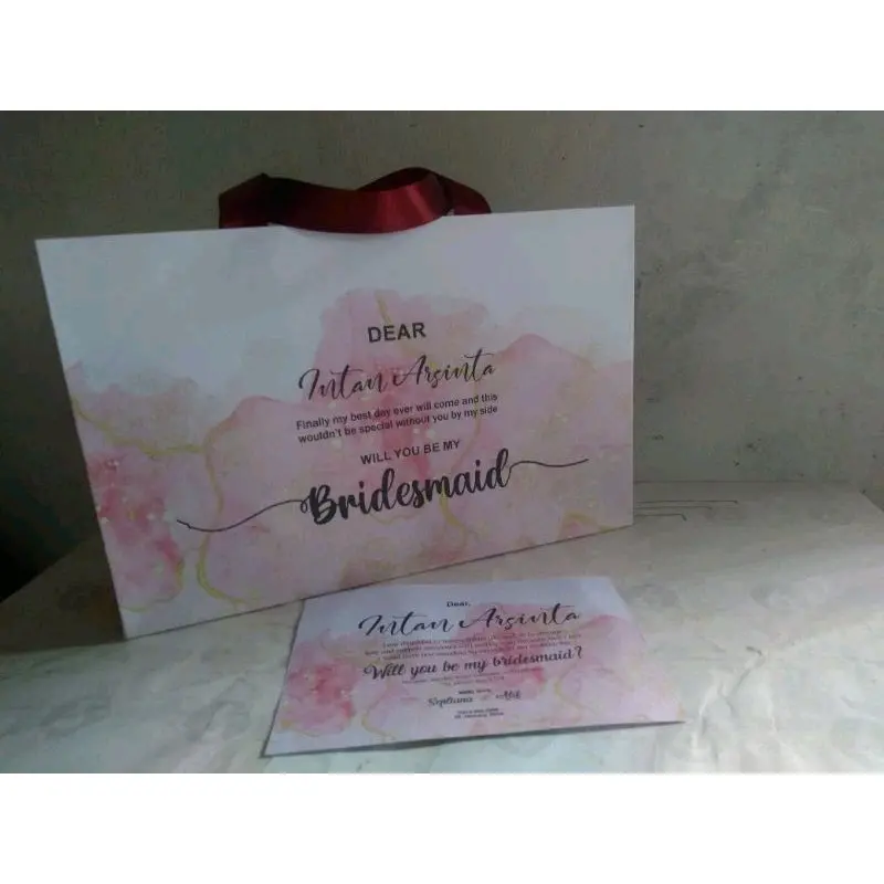 Paper bag Bridesmaids + kartu ucapan custom / MINIMAL ORDER 5 pc (HARGA SATUAN) 2