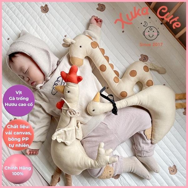 gấu bông cho trẻ sơ sinh chất liệu vải cotton và bông PP organic an toàn cho bé yêu chính hãng, phong cách Hàn Quốc