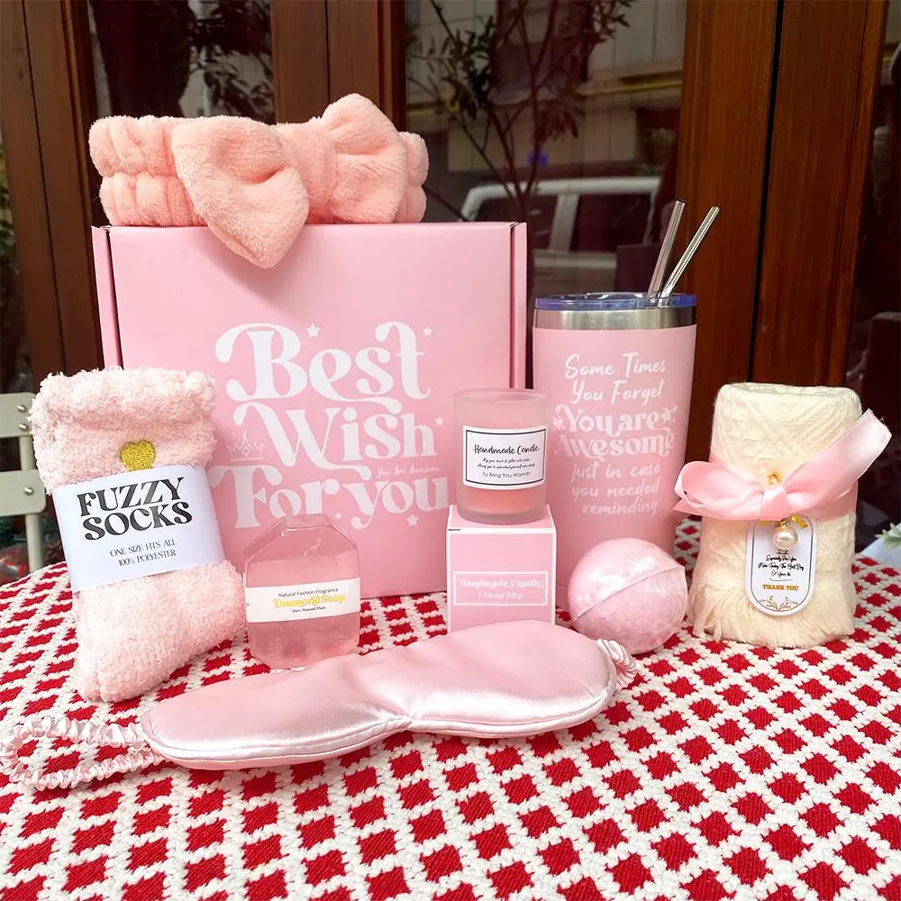 Birthday Gift Box for Women, 1 Set Unique Girls Pamper Spa Gift Basket Set, Birthday Gifts for Women, Mom, Friends Female, Sister, Her, Girlfriend, Wife, Teacher, Nurse, Valentine's Day Gift Idea