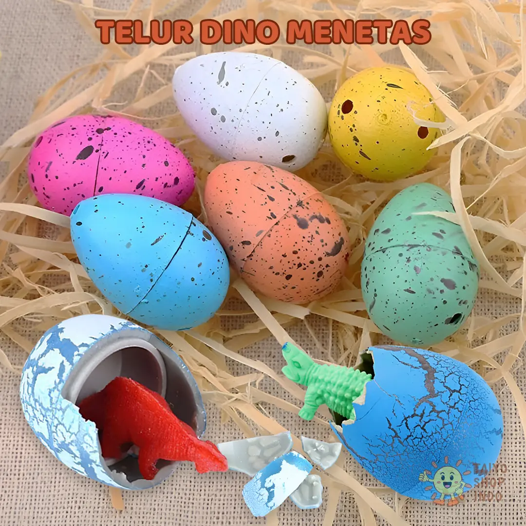 TAIYO Mainan Anak Telur Dino Menetas Kecil Sedang Besar Dinosaurus Egg Warna Colorful Hydrogel Hidrogel
