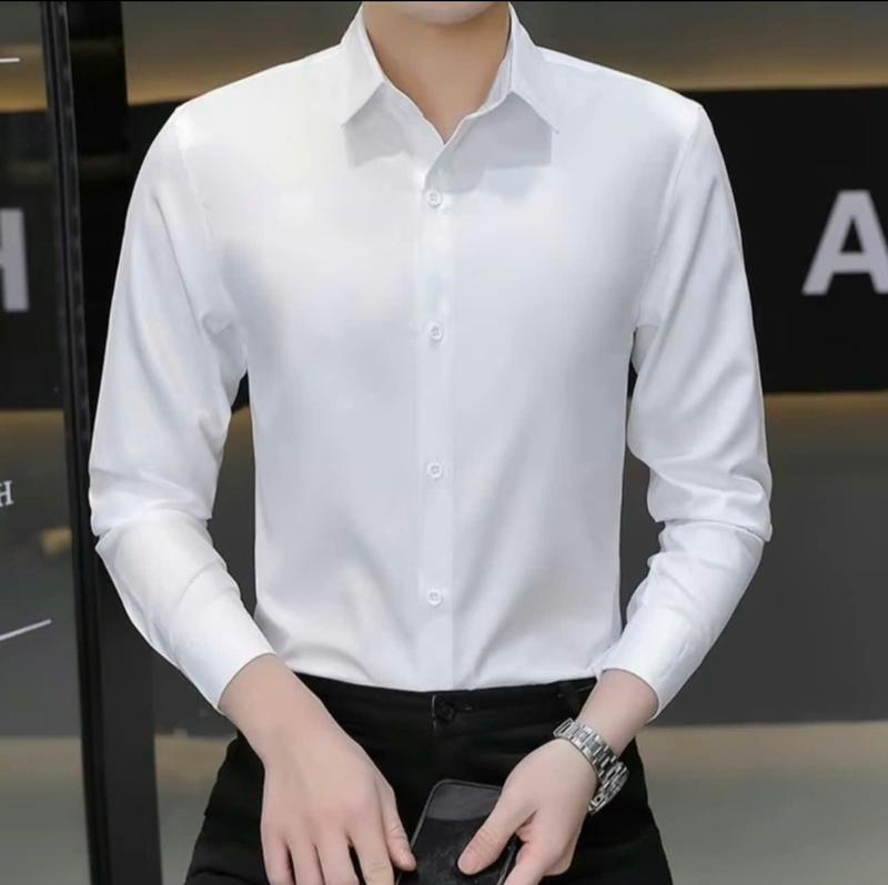 Áo sơ mi tay dài nam, chất vải mát mịn chống nhăn  dáng hàn quốc Menswear Cổ Đức Kate Shirt Có Cổ