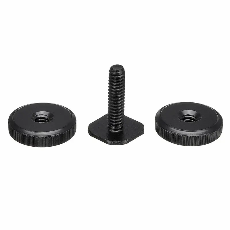 1/4" Dual Thumb Screw Flash Cold Hot Shoe Camera Adapter Mount for DSLR Adjustable Alloy
