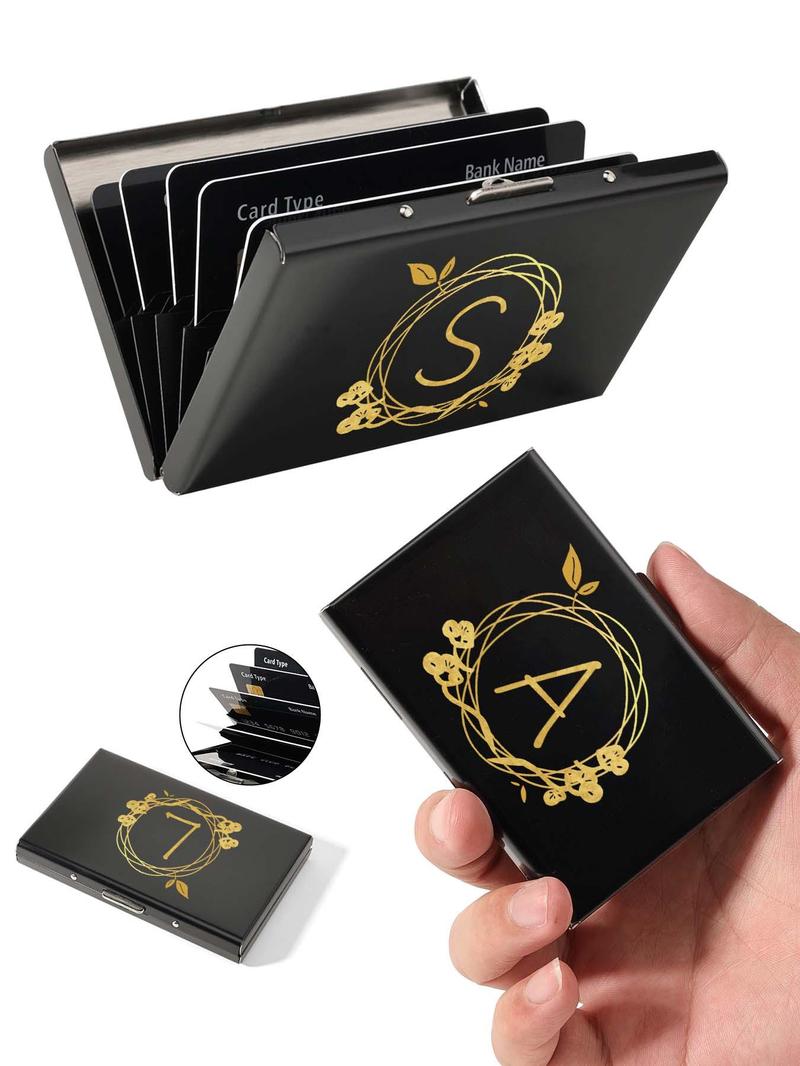Product Introduction of Letter Pattern Card Holder, Ultra-thin Anti Magnetic Credit Card Clip, Creative Letter Printing Card Clip for Leisure and Fashion 6