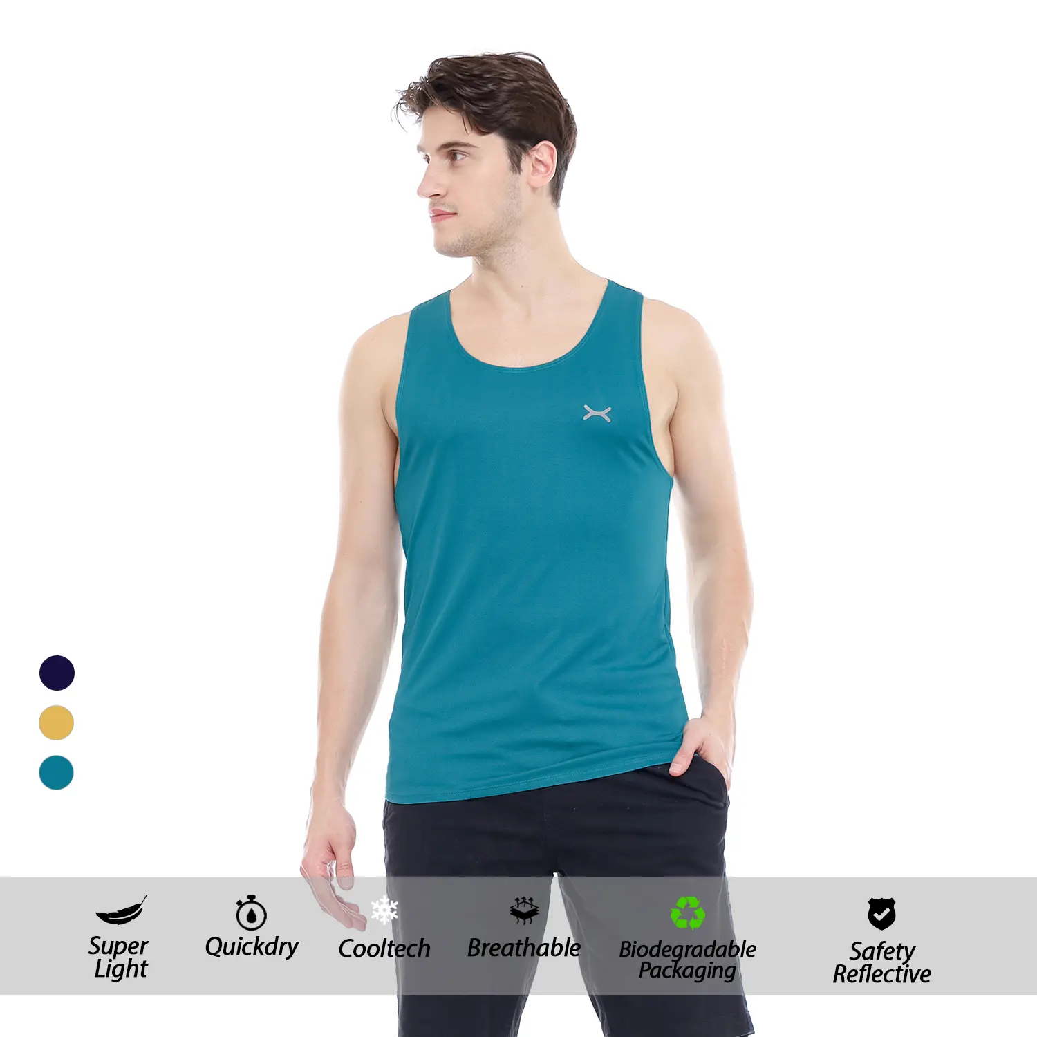Flexrun Running Tanks by Flexzone Quickdry Jogging Lari Olahraga Sport Pria Wanita Laki Gym Fitness Outdoor