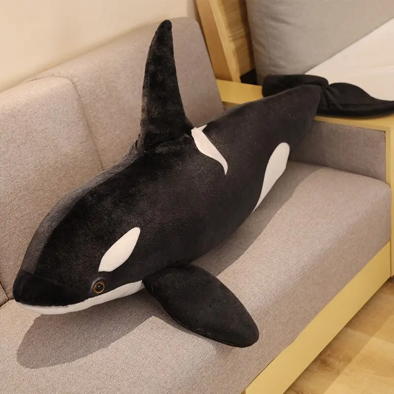 Boneka paus orca ukuran jumbo 80 cm Mainan anak karakter lucu bahn halus dan lembut cocok buat teman bermain 7
