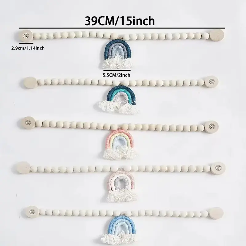 Boho Beaded Magnetic Curtain Tie, 1 Count Wooden Curtain Hook, Window Curtain Tieback for Home Decor 1