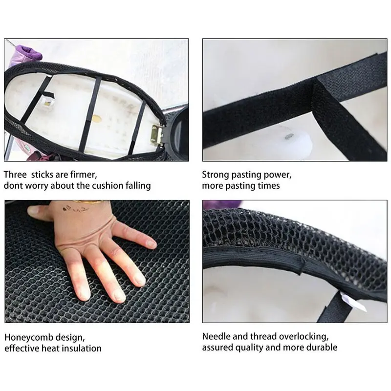 Bọc Ghế Xe Máy, Vải Lưới 3D, Đệm Chống Trượt, Thích Hợp Cho Xe Tay Ga, Đệm Điện, Hàng Mới Về, Thoáng Khí, J2C3 7