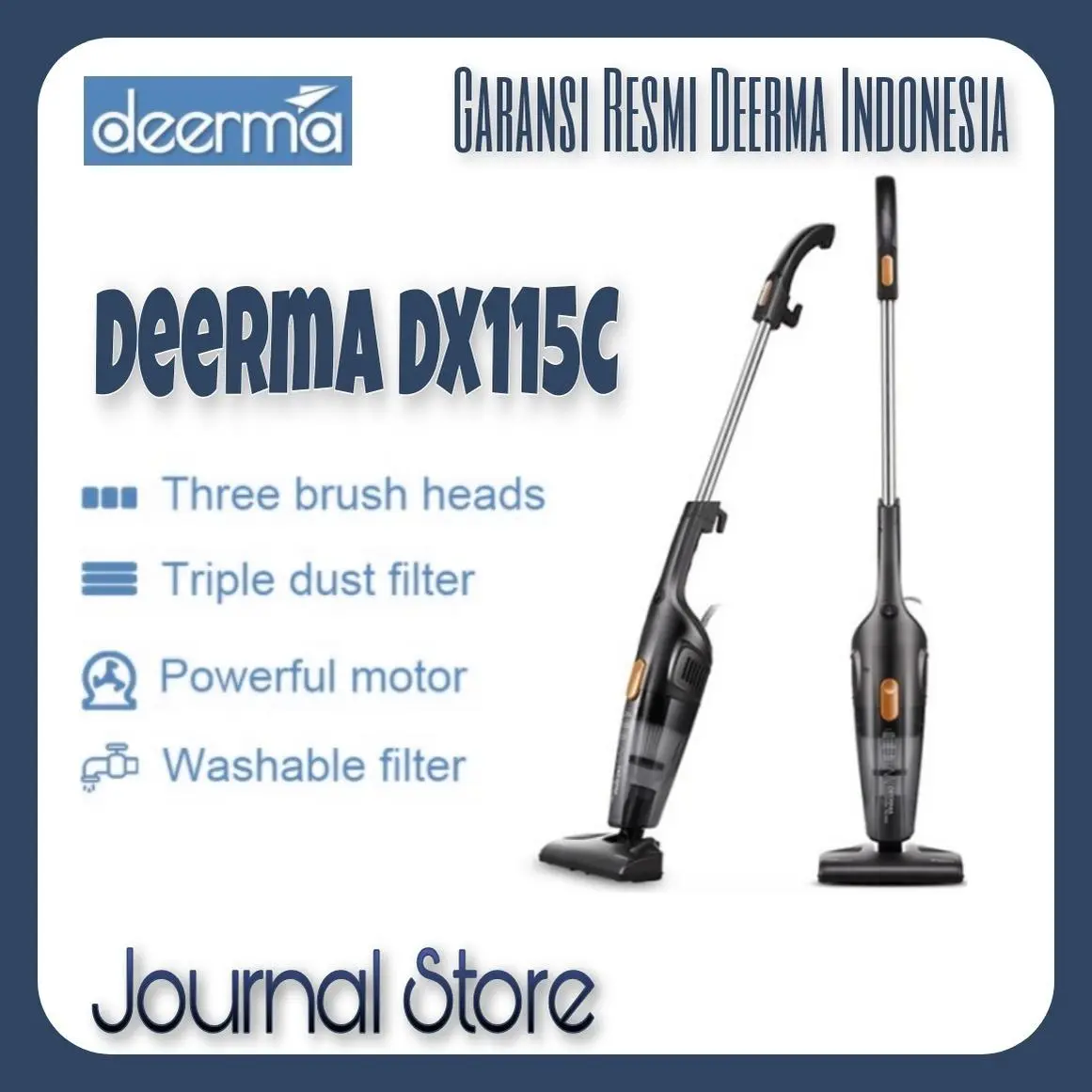 DEERMA DX115C PORTABLE 2IN1 VACUUM CLEANER PENYEDOT DEBU RUMAH WIB