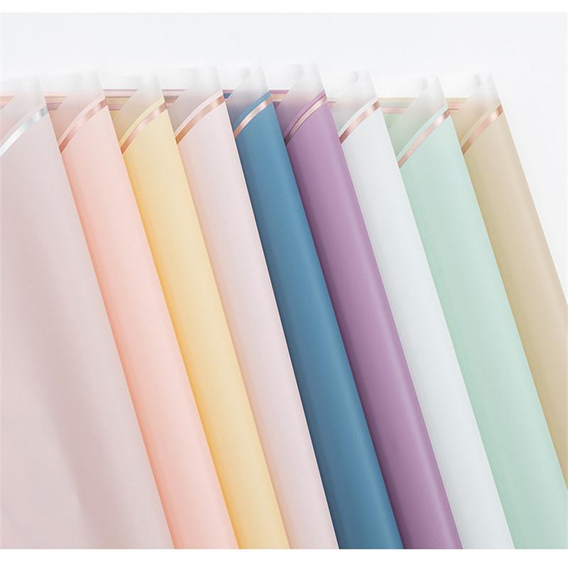 Product Introduction of 20pcs Golden Edge Flower Wrapping Paper Pure Color Waterproof Bouquet Wrapping Paper Florist Paper For Bouquets Gift Wedding DIY Crafts Packaging Wrapping Paper Tissue Paper Flower Bouquet Supplies Gift Wrapping Paper 31