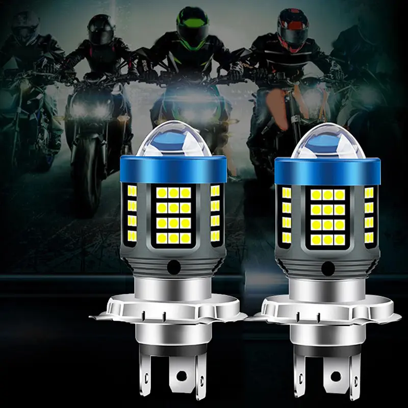 Đèn Chạy Xe Tay Ga Xe Máy, 1 Chiếc, Đèn Pha Xe Máy LED H4, Ống Kính Chùm Tia Hi Lo Màu Trắng Vàng Hai Màu CSP, Đèn Chiếu Sáng, Thích Hợp Cho Xe Máy 5