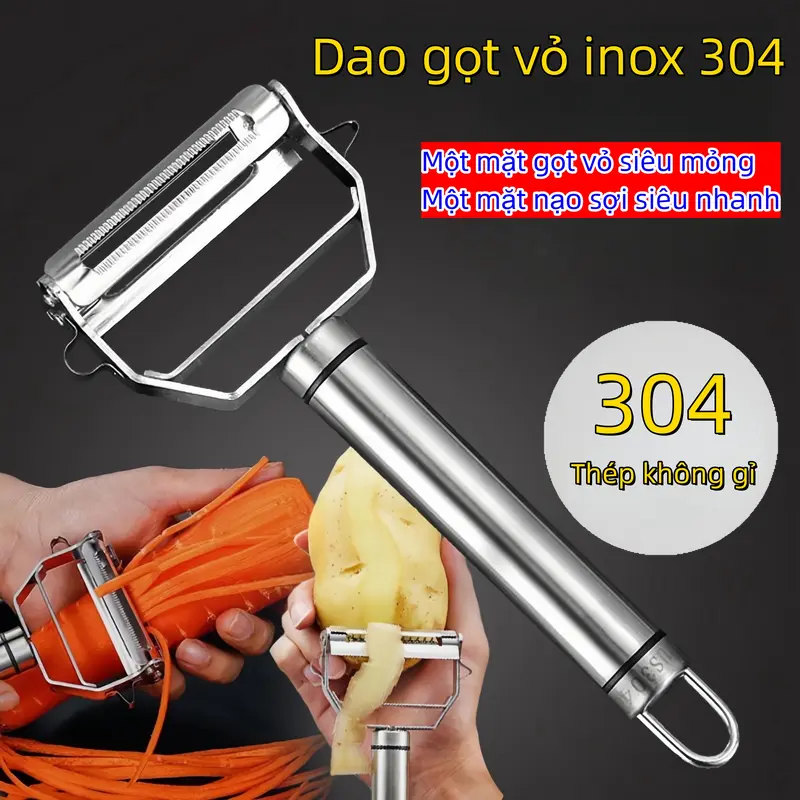 Mua 1 tặng 1 va 2  loại quà Set 3 nạo củ quả inox,1 cây nạo 2 lƯỡi, 1 cây nạo 1 lưỡi, 1 dung cụ nhổ lông làm lòng gà vit 1