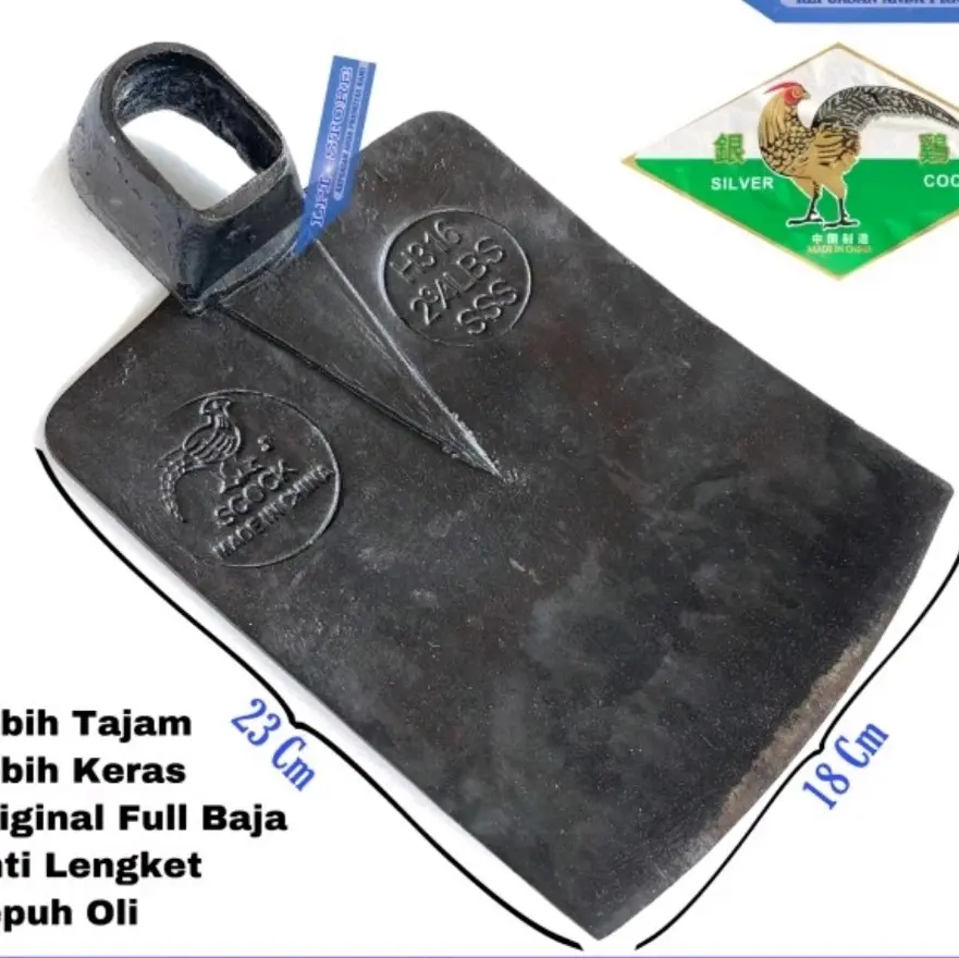 cangkul cap ayam jago original full sepuh / pacul cap ayam asli baja