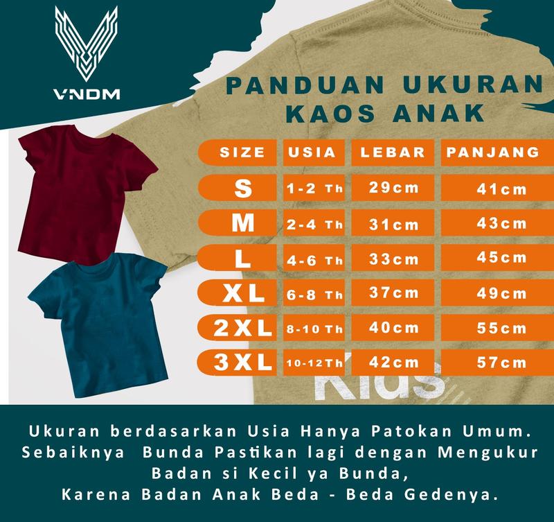 Product Introduction of Vendom Kids Baju Kaos Anak Washet Laki-Laki / Perempuan Unisex Umur 1-12 Tahun Bahan Cotton 30S Katun Santai Polos Hitam 16