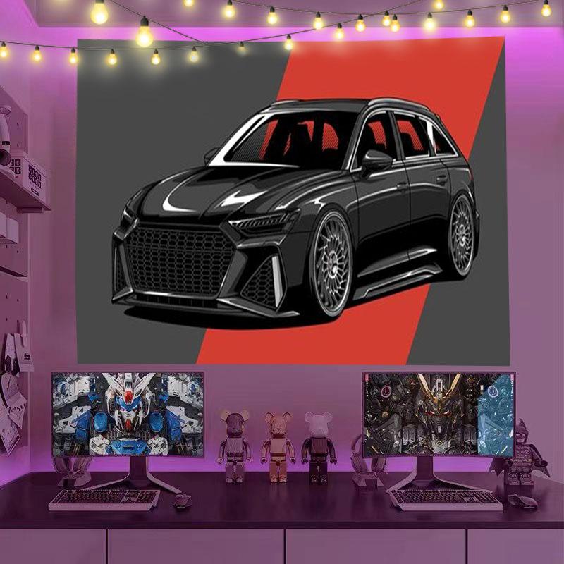 Car Background Fabric Room Bedroom Hanging Cloth Rental Room Bedroom and Living Room Decorative Tapestry Internet Celebrity Live Broadcast Wall Smooth 4