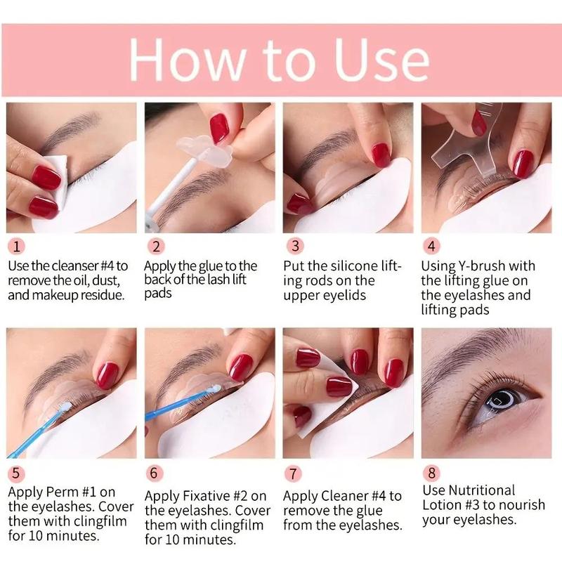 Product Introduction of Professional Lash Lift Kit, 1 Set Semi-permanent Curling Eyelash Perm Kit, Long Lasting Lash Perming Set, Perfect Birthday Gift for Mother Women 7