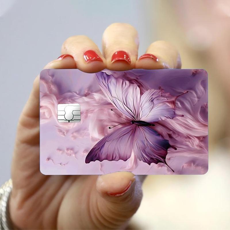 Butterfly Pattern Card Skin Sticker, Removable Self Adhesive Card Decorative Sticker, Suitable for Credit Card, Bank Card, Savings Card, Bus Card 3