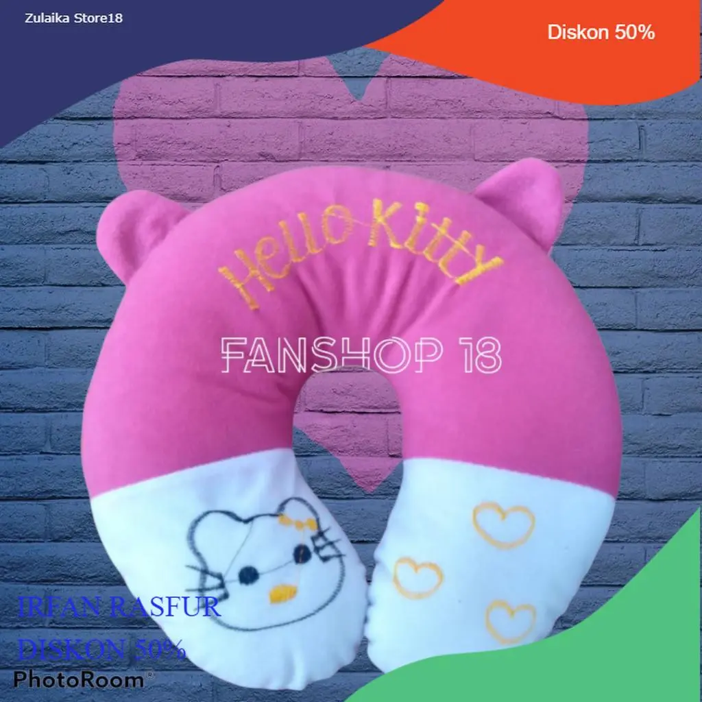 Bantal leher dewasa travel bantal mobil karakter
