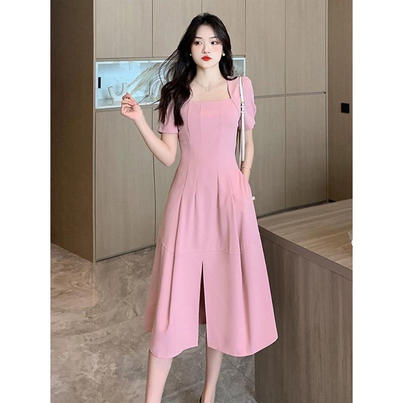 8940 đầm trắng tay dài dáng qua gối đi biển bigsize dự tiệc trắng tiểu thư đầm sang trọng váy liền 9
