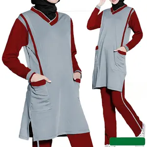 Setelan Kaos Olahraga Senam TUNIK Muslimah Training Wanita Babyterry Jumbo XL - 3XL / 17561 Baju Celana Muslim Atasan Panjang